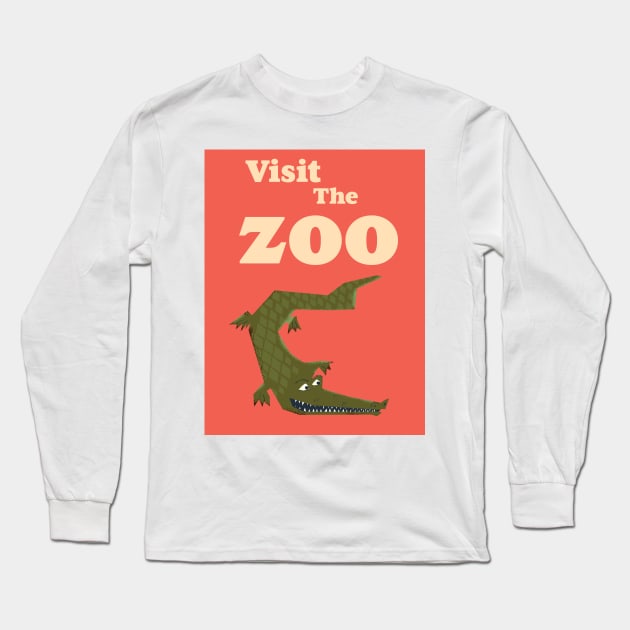 visit the zoo alligator Long Sleeve T-Shirt by nickemporium1